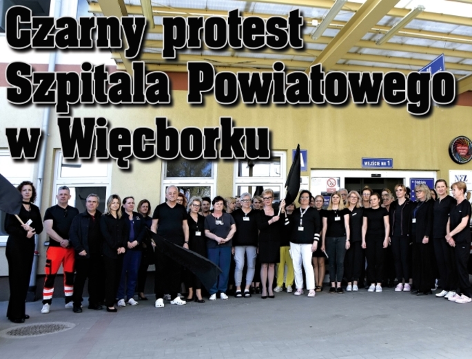 Czarny protest Szpitala Powiatowego w Więcborku