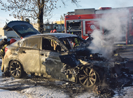 BMW w płomieniach